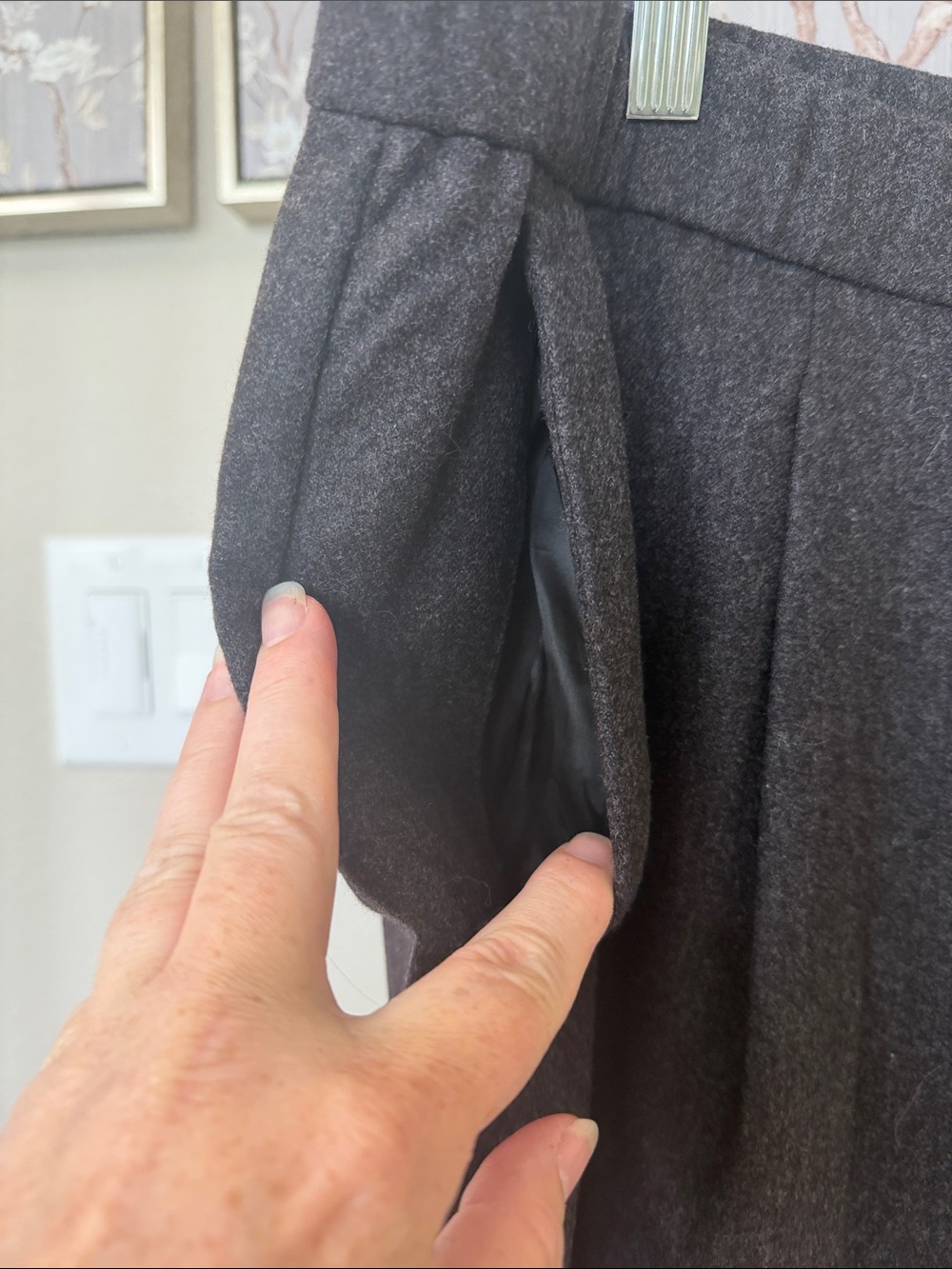 Eileen Fisher Wide-Leg Dress Pants in Dark Charcoal - Picture 5 of 7